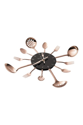 Relógio 60 cm - Preto e dourado rosa