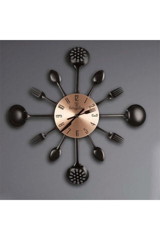 Relógio 60 cm - Preto e dourado rosa