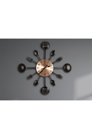 Relógio 60 cm - Preto e dourado rosa