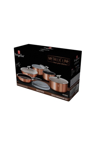 Trem de cozinha revestimento mármore Metallic Line Rose Gold Edition 12 peças