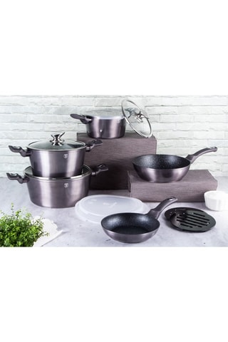 Trem de cozinha revestimento mármore Metallic Line Carbon Pro Edition - 13 peças