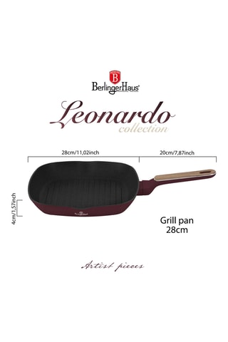 Frigideira de grelhar de alumínio forjado Leonardo Nordic - 28 cm