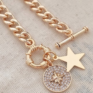 Pulseira - Latão banhado a ouro 
