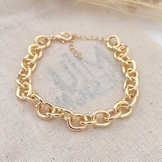 Pulseira - Latão banhado a ouro 