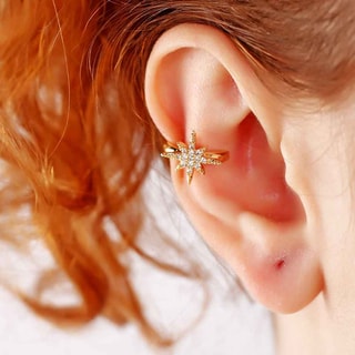 Ear cuff estrela - Latão banhado a ouro 