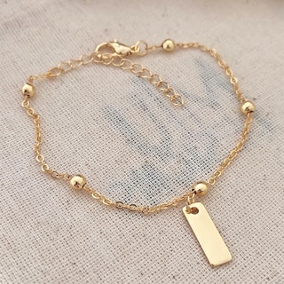 Pulseira de corrente - Latão banhado a ouro 