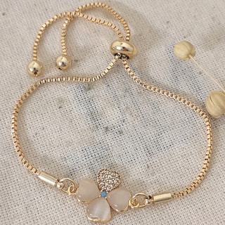 Pulseira - Latão banhado a ouro e zircónios