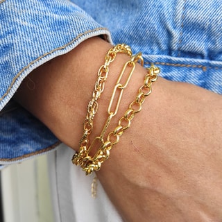 Pulseira - Latão folheado a ouro fino 