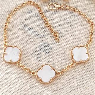 Pulseira - Latão banhado a ouro - Branco