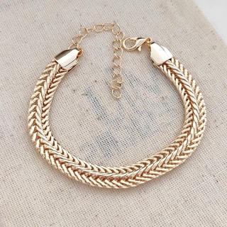 Pulseira - Twist - Latão banhado a ouro fino