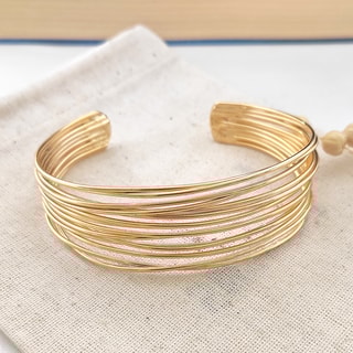 Pulseira aberta - Latão banhado a ouro 