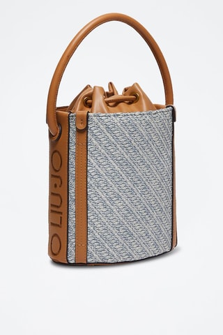 Sac seau en raphia - Bleu