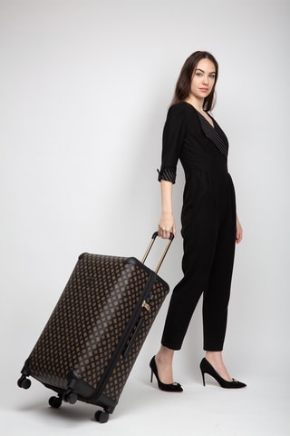 Valise grand volume Wilder - Noir et marron - 77 cm