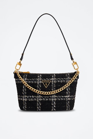 Sac porté épaule en tweed - Noir