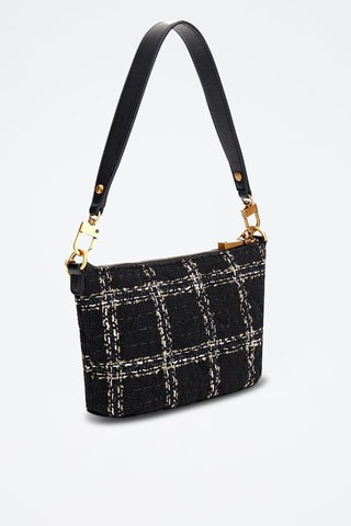 Sac porté épaule en tweed - Noir