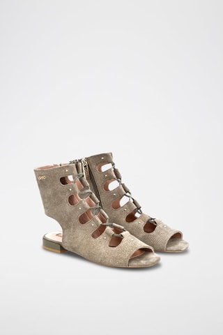 Sandales en cuir de mouton - Kaki