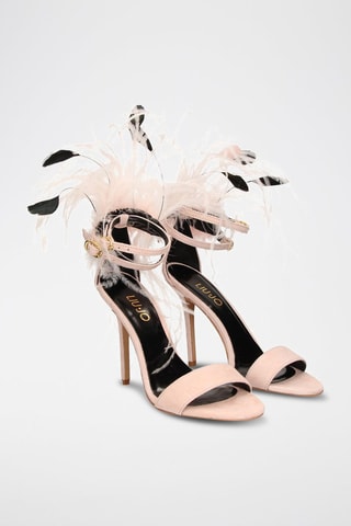 Sandales à talons en cuir d’antilope - Nude