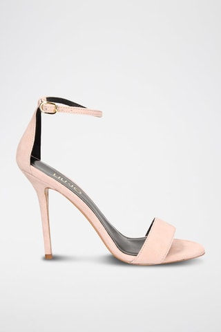 Sandales à talons en cuir d’antilope - Nude