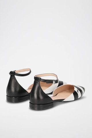 Sandales en cuir - Blanc et noir