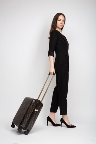 Valise cabine en soie de bambou Jesco - Noir et marron - 54 cm