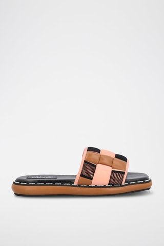 Mules plateformes - Camel et noir