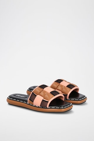 Mules plateformes - Camel et noir