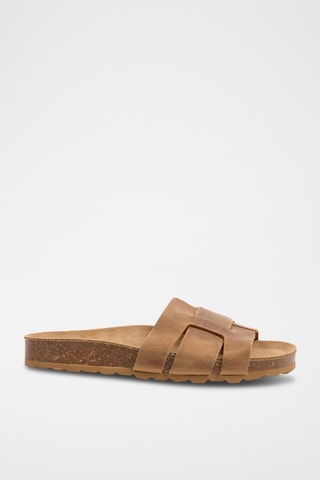 Mules de nobuck Castanho
