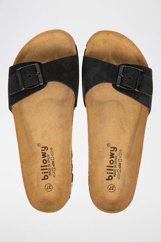 Mules em nobuck Rosso Preto