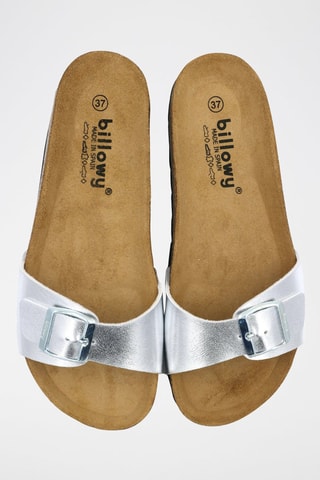 Mules Rosso Prateado