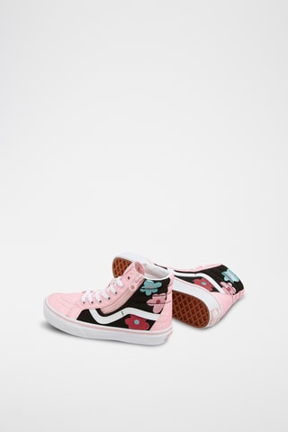 Hoge Gympen Sk8-Hi Reissue Side Zip Glitter Flower Power - Wit 