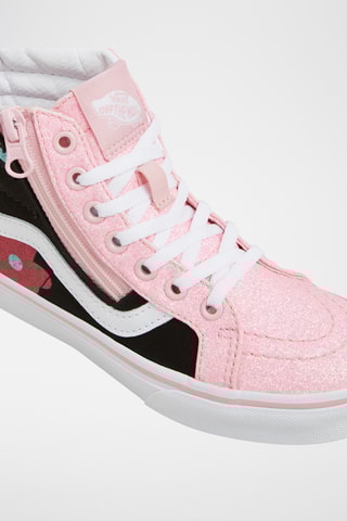 Hoge Gympen Sk8-Hi Reissue Side Zip Glitter Flower Power - Wit 
