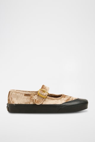 Velours Mary Janes - Beige