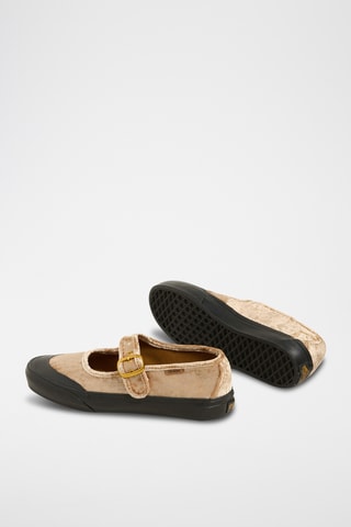 Velours Mary Janes - Beige