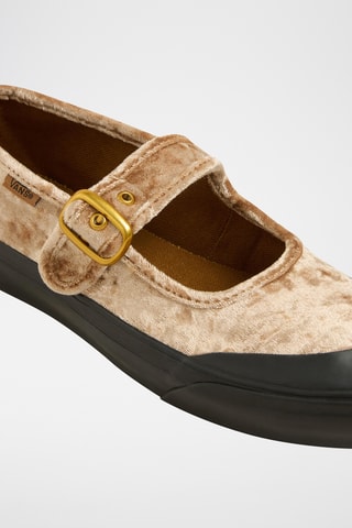 Velours Mary Janes - Beige