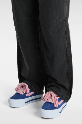 Leren Platform Sneakers Knu Stack - Indigoblauw