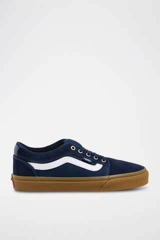 Leren Sneakers Skate Chukka Low Sidestripe - Marineblauw