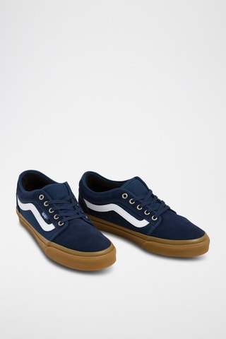 Leren Sneakers Skate Chukka Low Sidestripe - Marineblauw