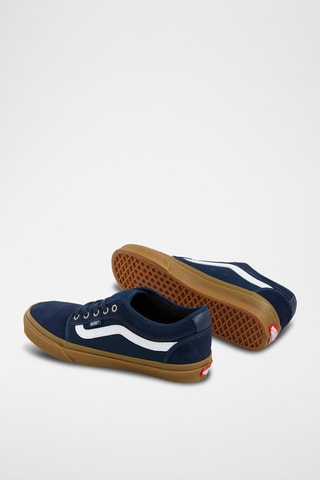 Leren Sneakers Skate Chukka Low Sidestripe - Marineblauw