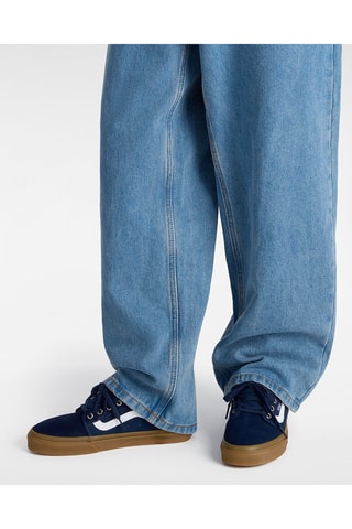 Leren Sneakers Skate Chukka Low Sidestripe - Marineblauw