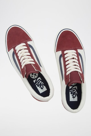 Leren Sneakers Old Skool - Wit en bordeauxrood