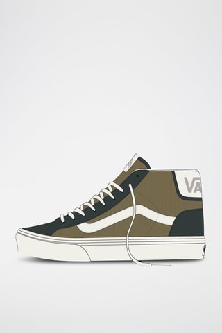 Hoge Velours en Leren Sneakers UA Mid Skool 37 - Donkergroen