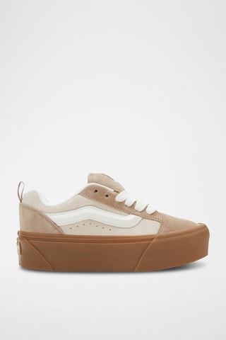 Baskets plateformes en cuir Knu Stack - Beige