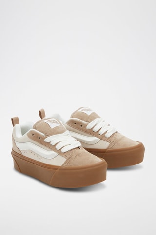 Baskets plateformes en cuir Knu Stack - Beige