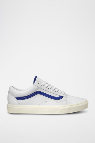 Leren Sneakers UA Old Skool - Wit en koningsblauw