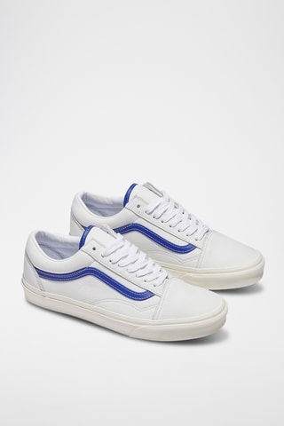 Leren Sneakers UA Old Skool - Wit en koningsblauw