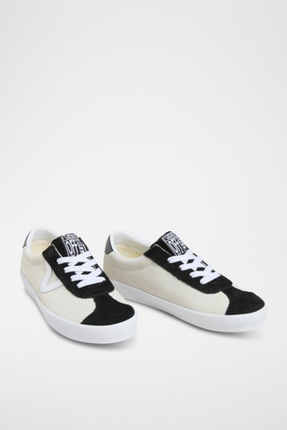 Nubuck Sneakers Sport Low - Ecru en Zwart