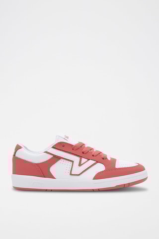 Leren Sneakers Lowland  CC - Wit en koraalrood