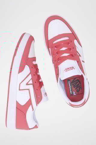 Leren Sneakers Lowland  CC - Wit en koraalrood