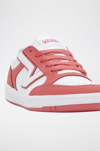 Leren Sneakers Lowland  CC - Wit en koraalrood
