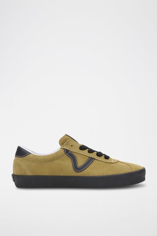 Leren Sneakers Sport Low - Olijfgroen